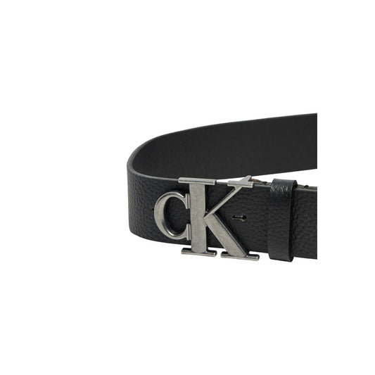 Calvin Klein Jeans Black Leather Regular Belt - ClickThatClicks 