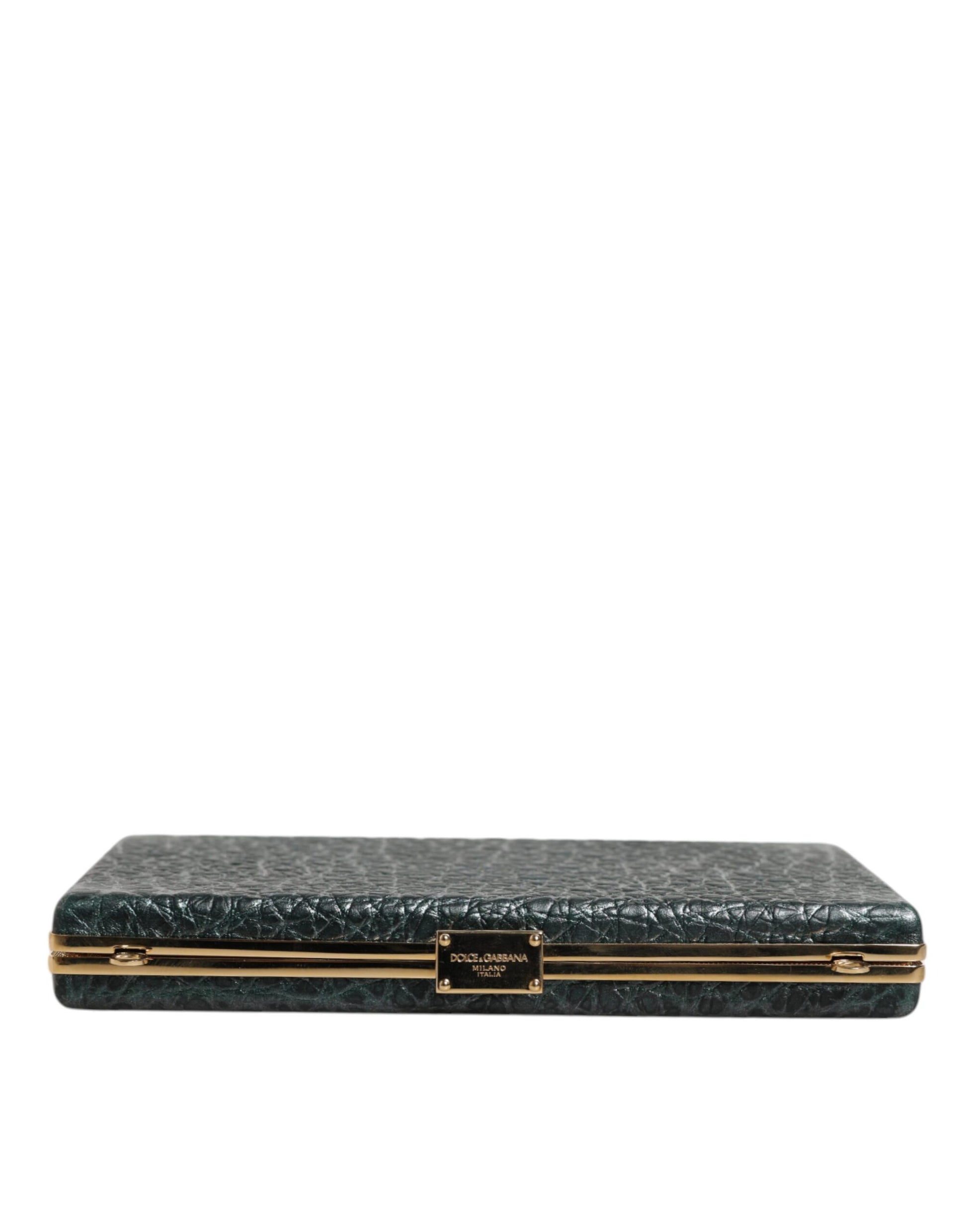 Dolce & Gabbana Black Leather Clutch Evening Crossbody Bag - ClickThatClicks 