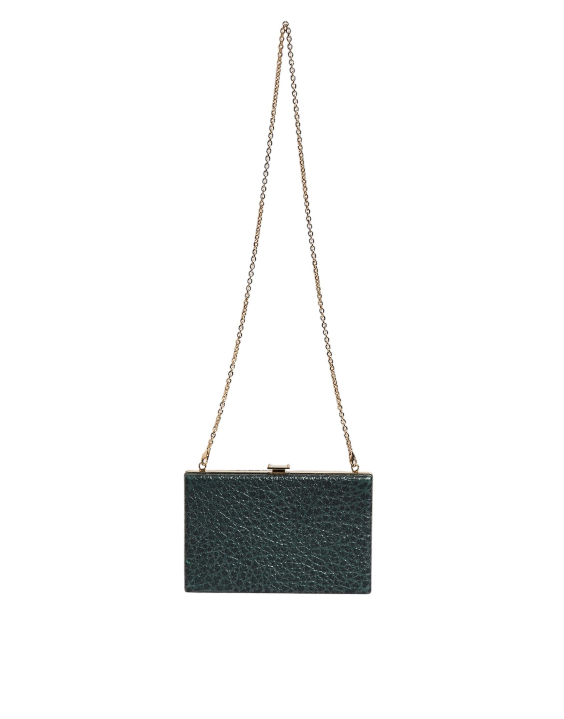 Dolce & Gabbana Black Leather Clutch Evening Crossbody Bag - ClickThatClicks 