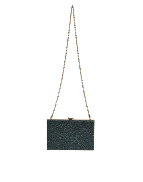Dolce & Gabbana Black Leather Clutch Evening Crossbody Bag - ClickThatClicks 