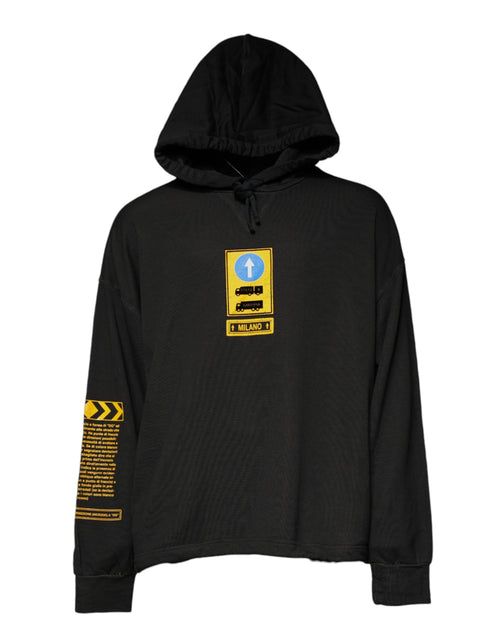 Dolce & Gabbana Black Cotton Hooded DG Shield Pullover Sweater - ClickThatClicks 