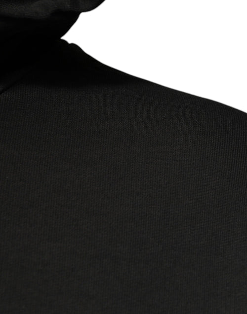 Dolce & Gabbana Black Cotton Hooded DG Shield Pullover Sweater - ClickThatClicks 