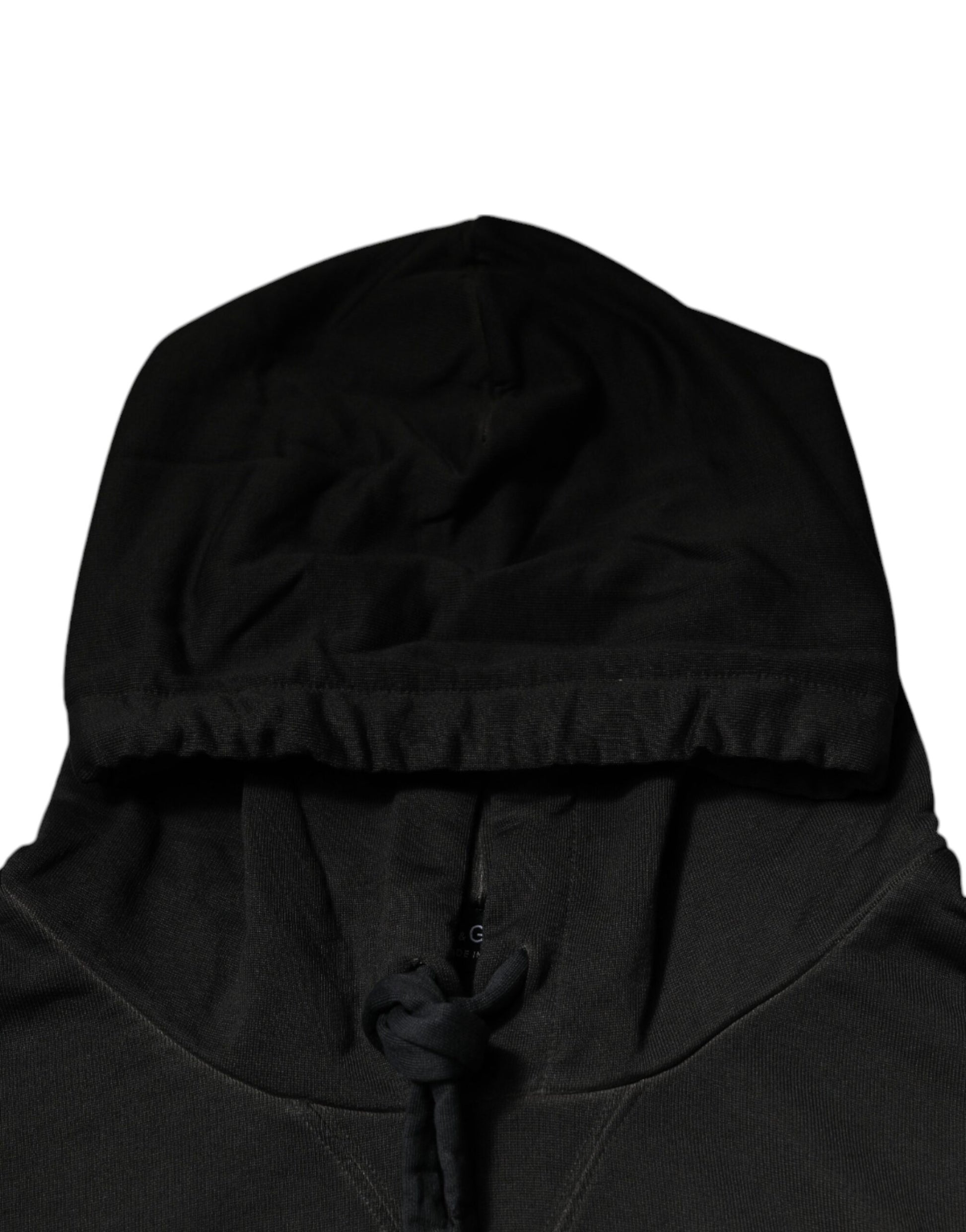 Dolce & Gabbana Black Cotton Hooded DG Shield Pullover Sweater - ClickThatClicks 