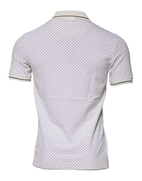 Dolce & Gabbana White Polka Dot Cotton Collared Polo T-shirt - ClickThatClicks 