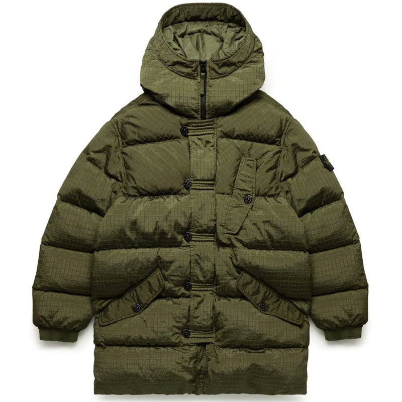 Stone Island Green Nylon Men Parka