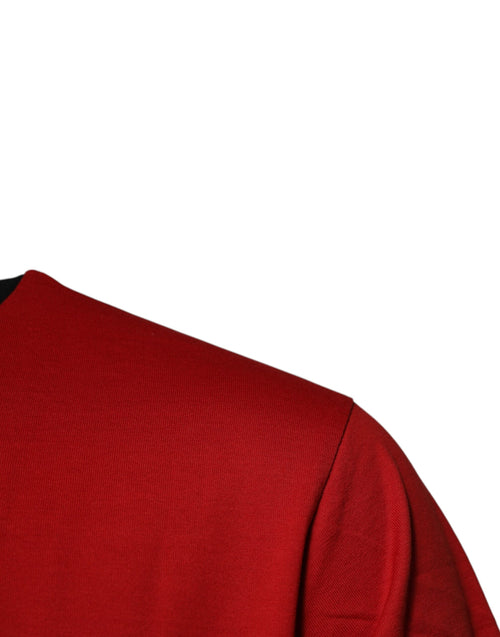 Dolce & Gabbana Red Logo Crown Cotton Crew Neck T-shirt - ClickThatClicks 
