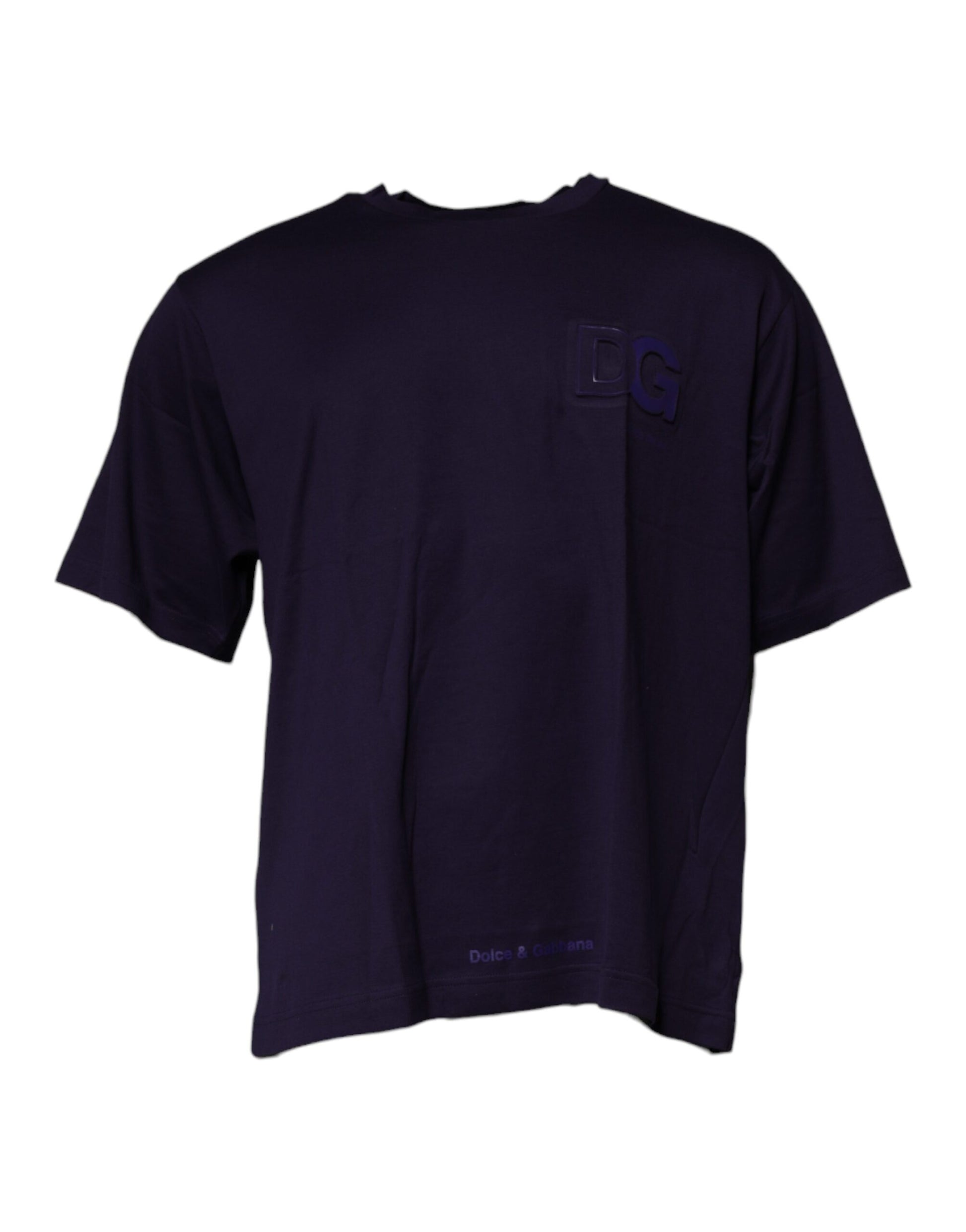 Dolce & Gabbana Navy Blue DG Logo Cotton Crew Neck T-shirt - ClickThatClicks 
