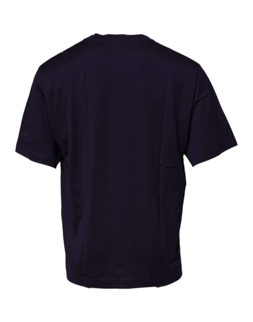Dolce & Gabbana Navy Blue DG Logo Cotton Crew Neck T-shirt - ClickThatClicks 