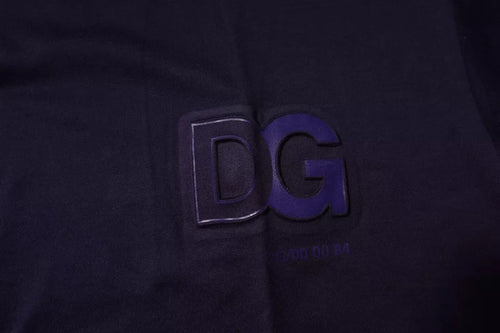 Dolce & Gabbana Navy Blue DG Logo Cotton Crew Neck T-shirt - ClickThatClicks 