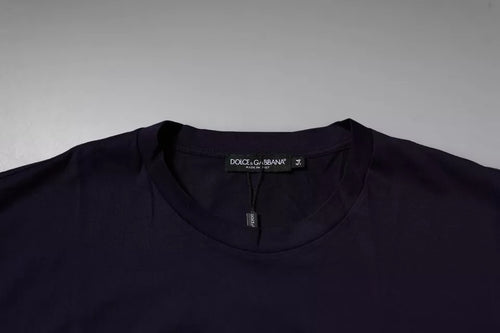 Dolce & Gabbana Navy Blue DG Logo Cotton Crew Neck T-shirt - ClickThatClicks 