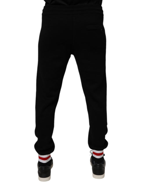 Dolce & Gabbana Black Wool Mid Waist Jogger Sweatpants Pants - ClickThatClicks 