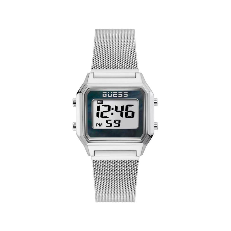 Guess Gray Stainless Steel Digital Watch