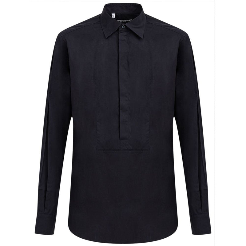 Dolce & Gabbana Navy Blue Cotton Dress Shirt