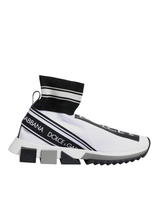 Dolce & Gabbana White Black Sorrento Socks Sneakers Shoes - ClickThatClicks 