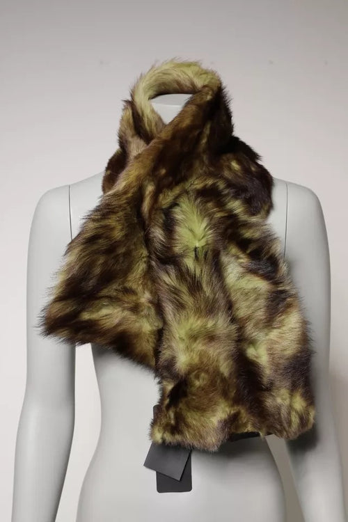 Dolce & Gabbana Multicolor Fur Shawl Neck Wrap Cover Collar Scarf - ClickThatClicks 
