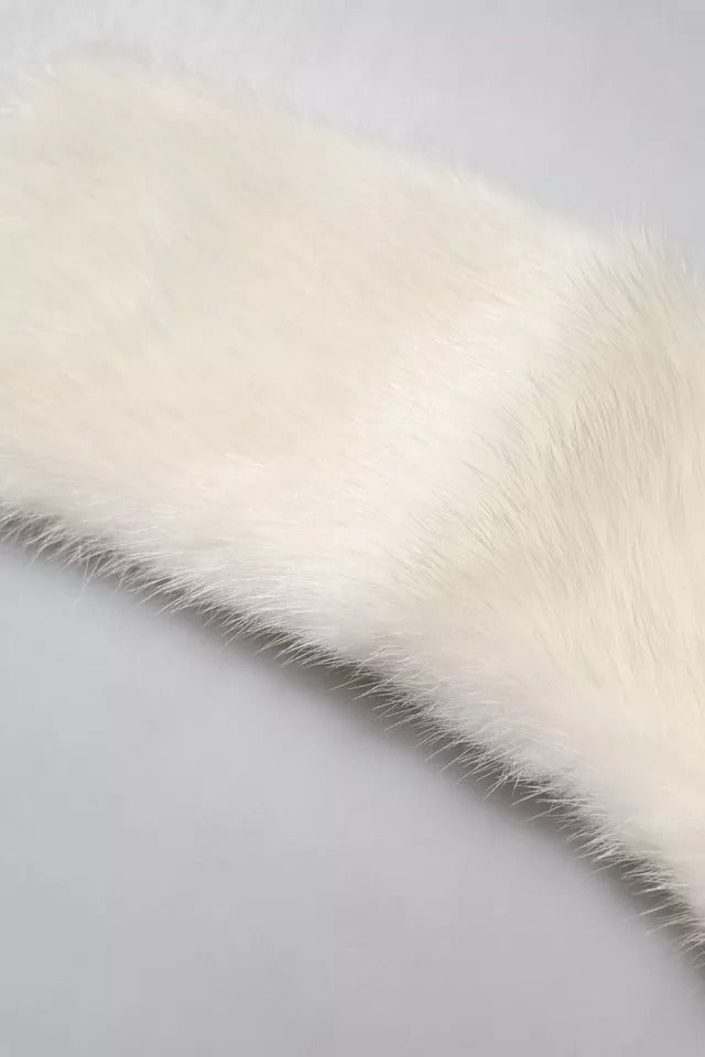 Dolce & Gabbana White Mink Fur Collar Women Neck Wrap Scarf - ClickThatClicks 