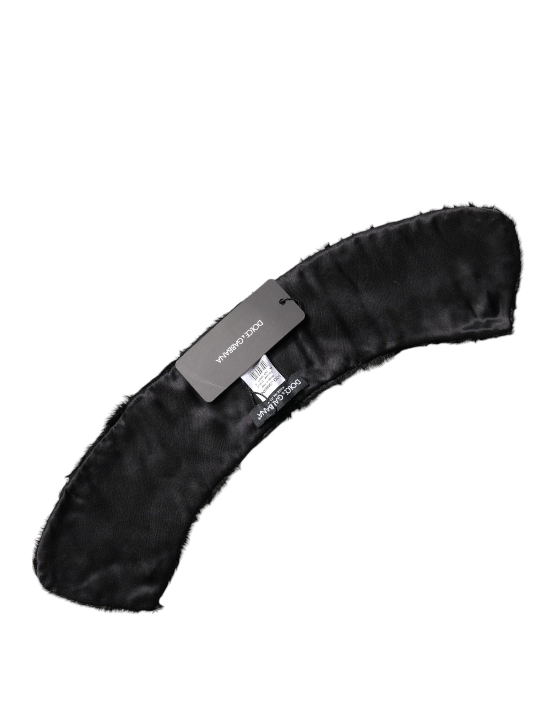 Dolce & Gabbana Black Lamb Fur Collar Women Neck Wrap Scarf - ClickThatClicks 