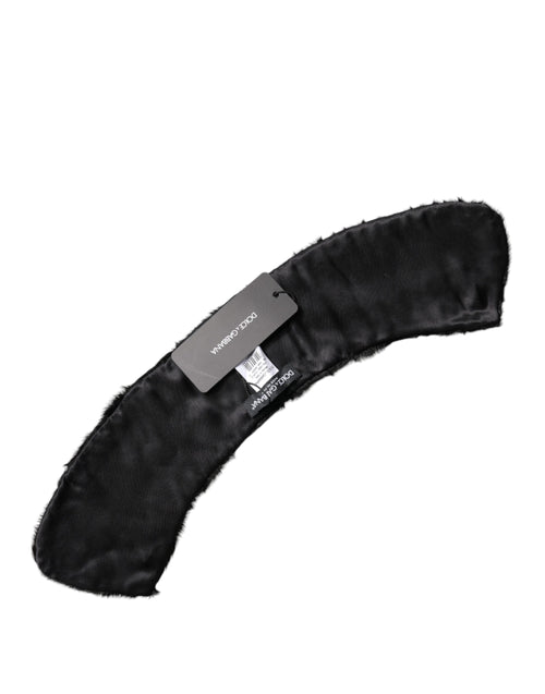 Dolce & Gabbana Black Lamb Fur Collar Women Neck Wrap Scarf - ClickThatClicks 