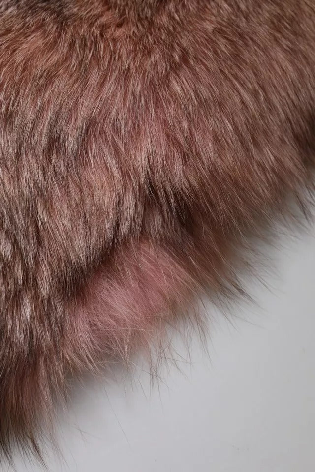 Dolce & Gabbana Pink Frost Fox Fur Neck Warmer Winter Scarf - ClickThatClicks 