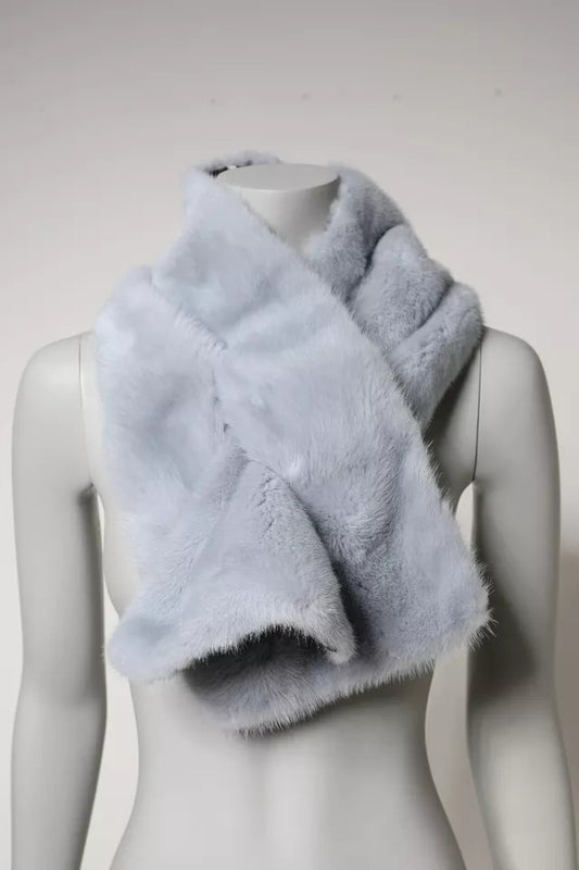 Dolce & Gabbana Powder Blue Mink Fur Neck Warmer Scarf - ClickThatClicks 