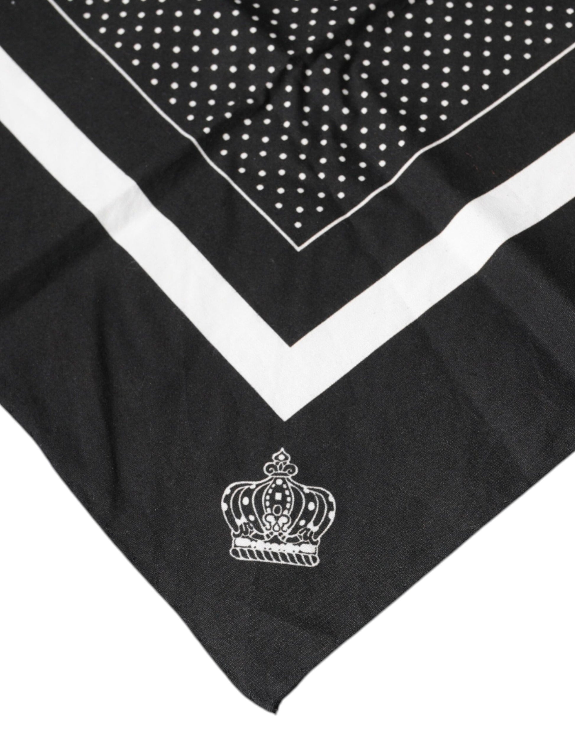 Dolce & Gabbana Black Polka Dots Cotton Handkerchief Scarf - ClickThatClicks 