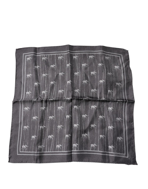 Dolce & Gabbana Brown Elephant Fantasy Handkerchief Scarf - ClickThatClicks 
