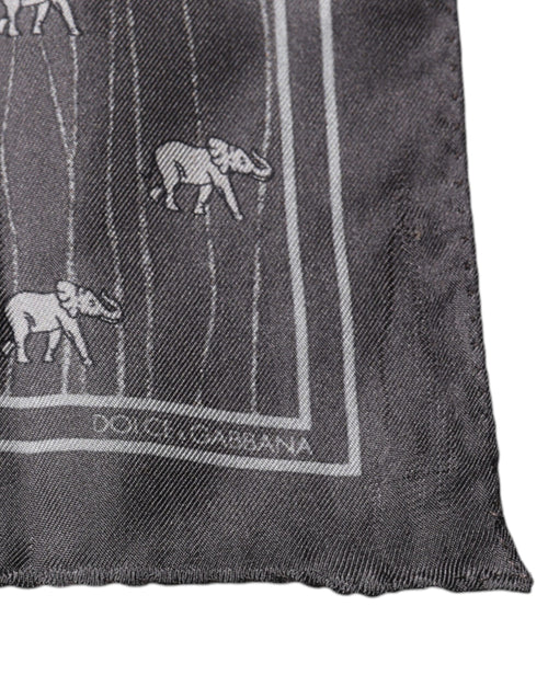 Dolce & Gabbana Brown Elephant Fantasy Handkerchief Scarf - ClickThatClicks 