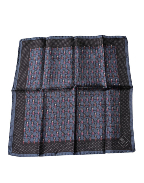 Dolce & Gabbana Dark Blue Beetle Square Handkerchief Scarf - ClickThatClicks 