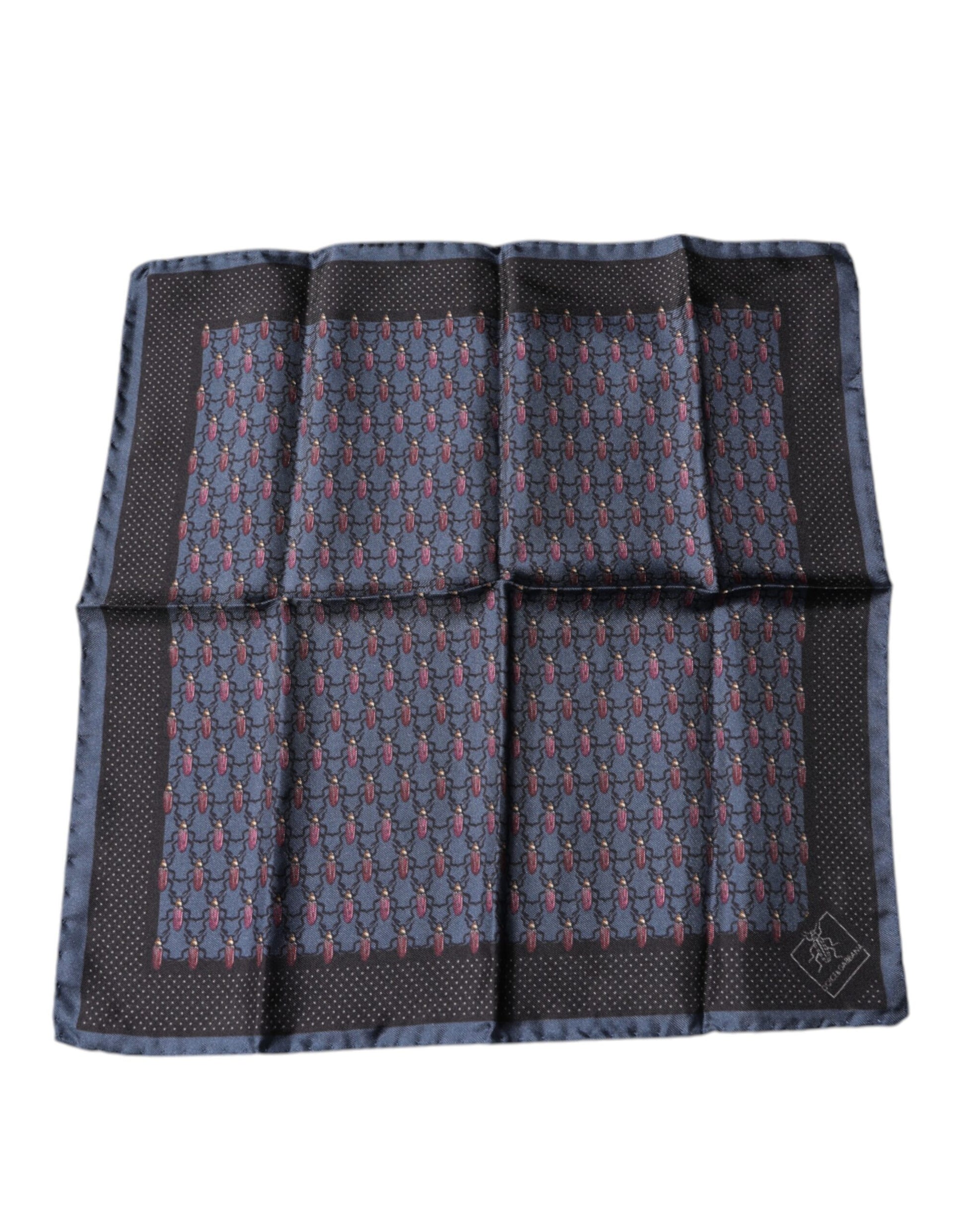Dolce & Gabbana Dark Blue Beetle Square Handkerchief Scarf - ClickThatClicks 