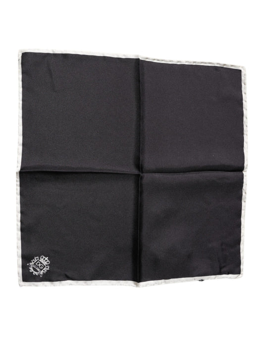 Dolce & Gabbana Black Crown Logo Square Handkerchief Scarf - ClickThatClicks 