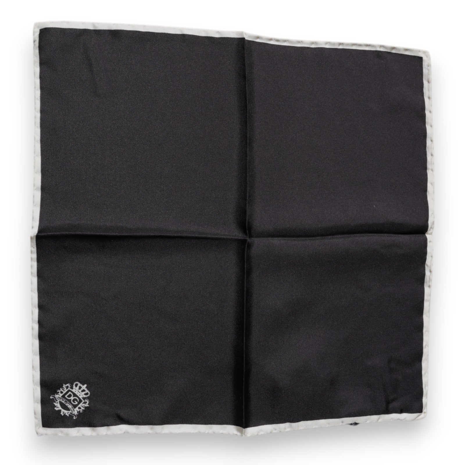 Dolce & Gabbana Black Crown Logo Square Handkerchief Scarf - ClickThatClicks 