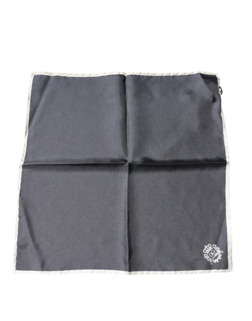Dolce & Gabbana Gray Crown Logo Square Handkerchief Scarf - ClickThatClicks 