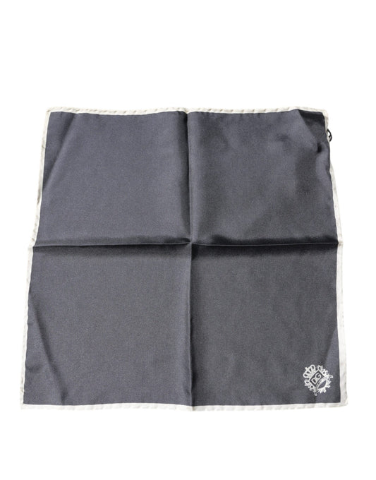 Dolce & Gabbana Gray Crown Logo Square Handkerchief Scarf - ClickThatClicks 