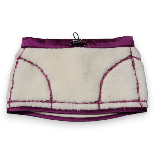 Dolce & Gabbana White Purple Cashmere Fleece Neck Warmer Scarf - ClickThatClicks 