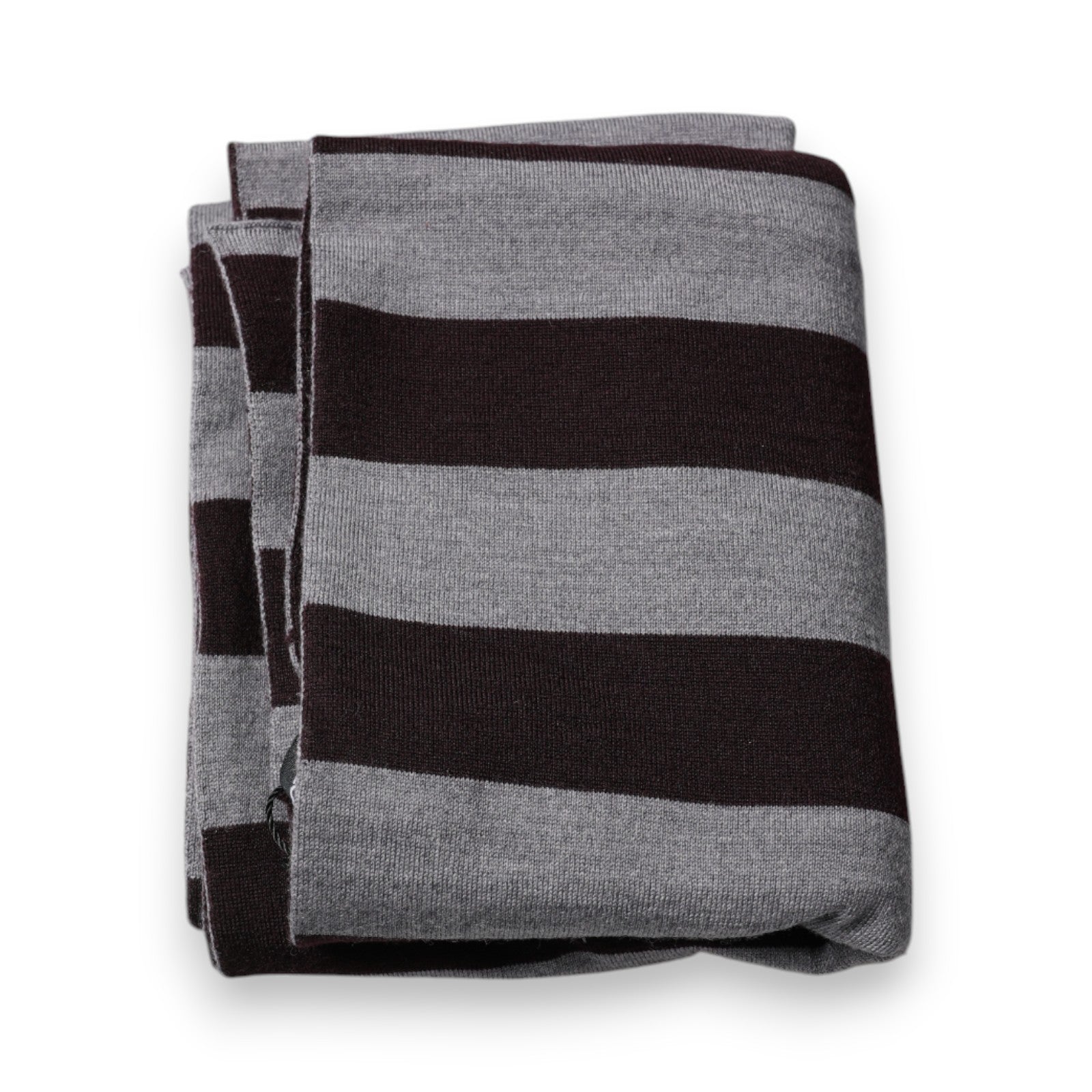Dolce & Gabbana Black Gray Stripes Wool Neck Wrap Scarf - ClickThatClicks 
