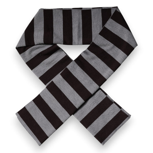 Dolce & Gabbana Black Gray Stripes Wool Neck Wrap Scarf - ClickThatClicks 