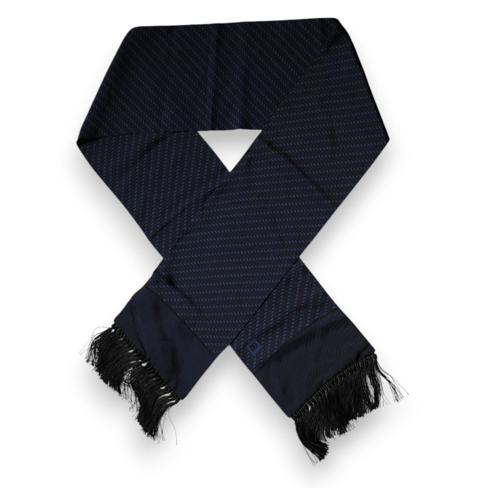 Dolce & Gabbana Dark Blue Fantasy Fringes Neck Wrap Scarf - ClickThatClicks 