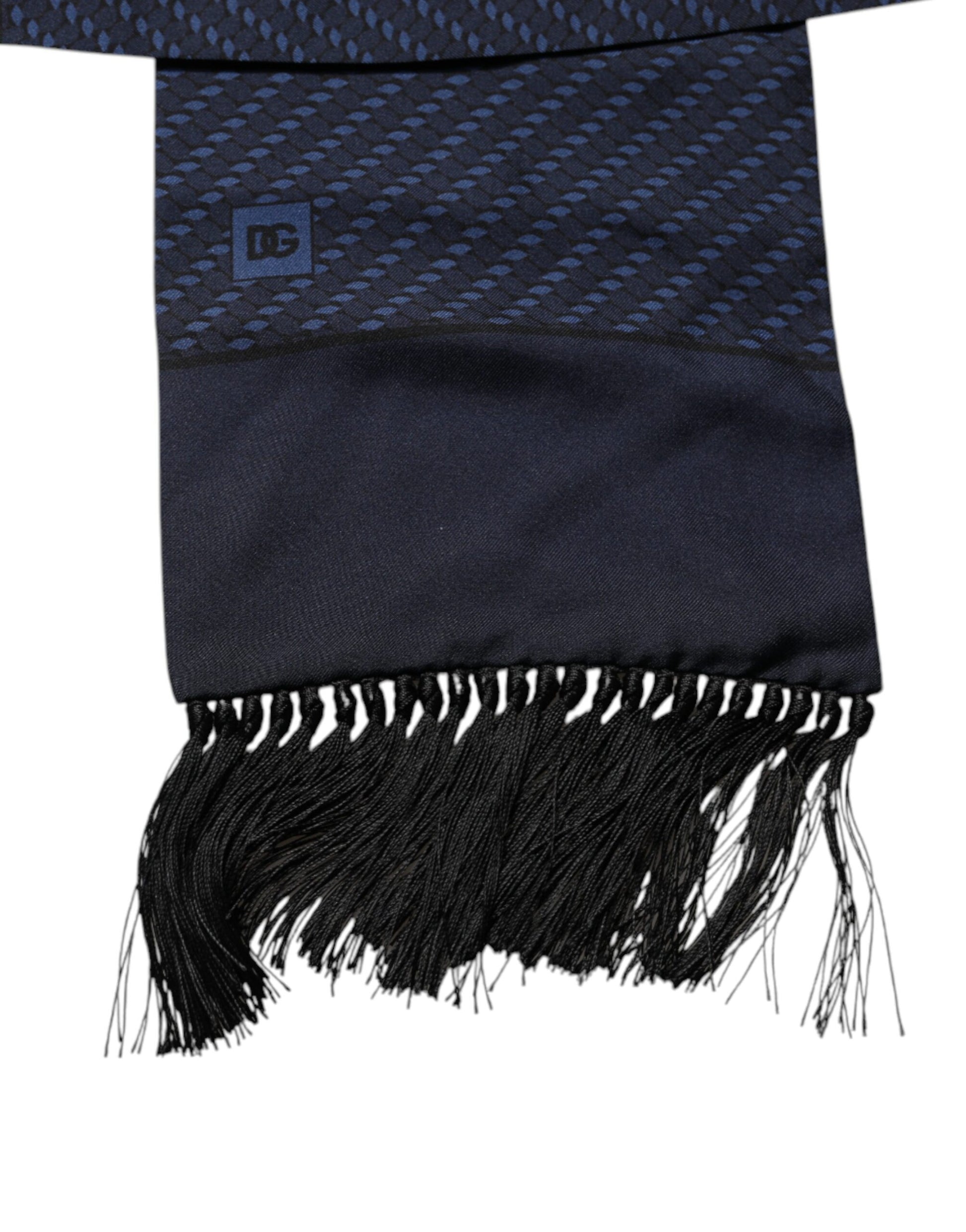 Dolce & Gabbana Dark Blue Fantasy Fringes Neck Wrap Scarf - ClickThatClicks 