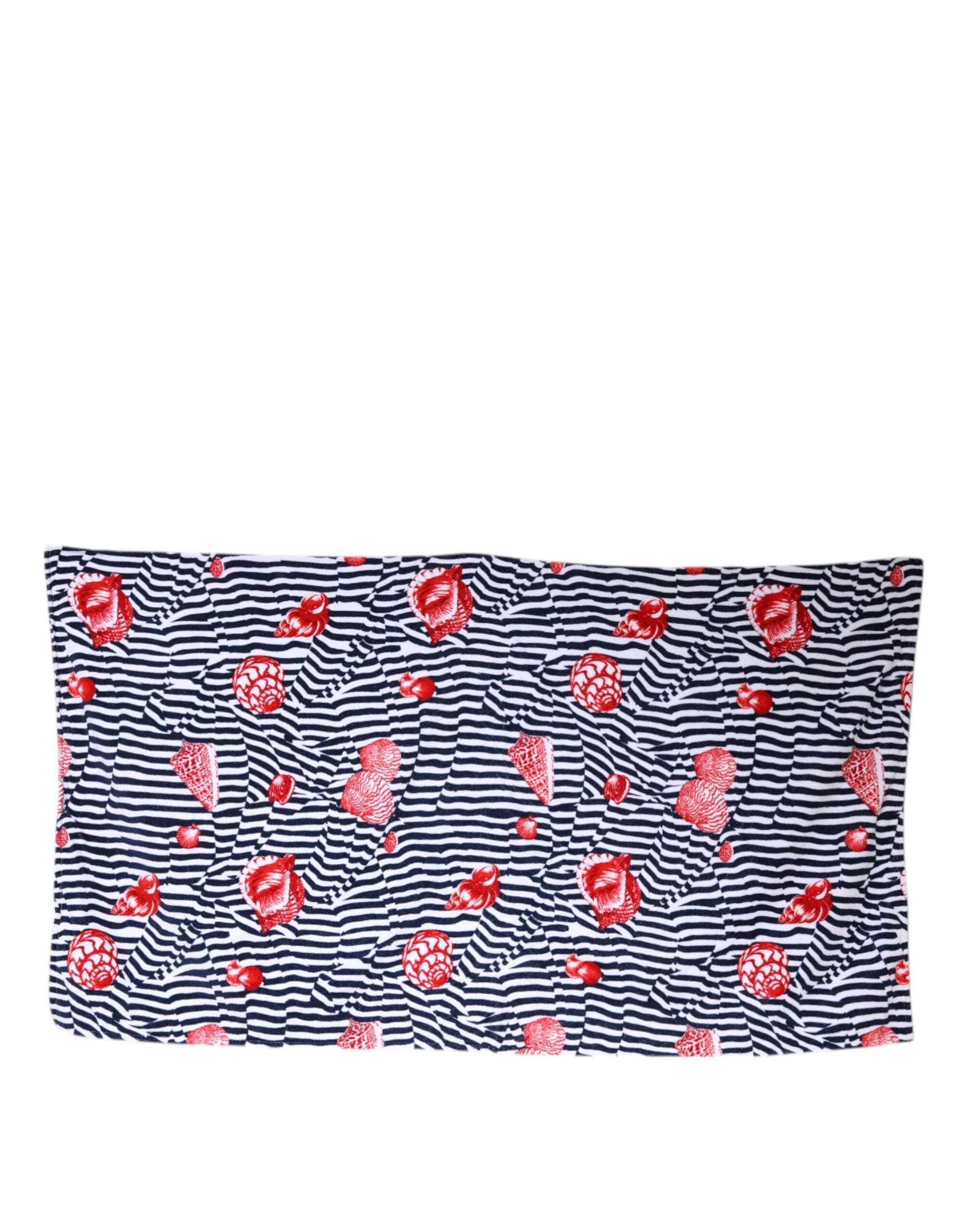 Dolce & Gabbana Multicolor Stripes Seashells Beach Towel - ClickThatClicks 