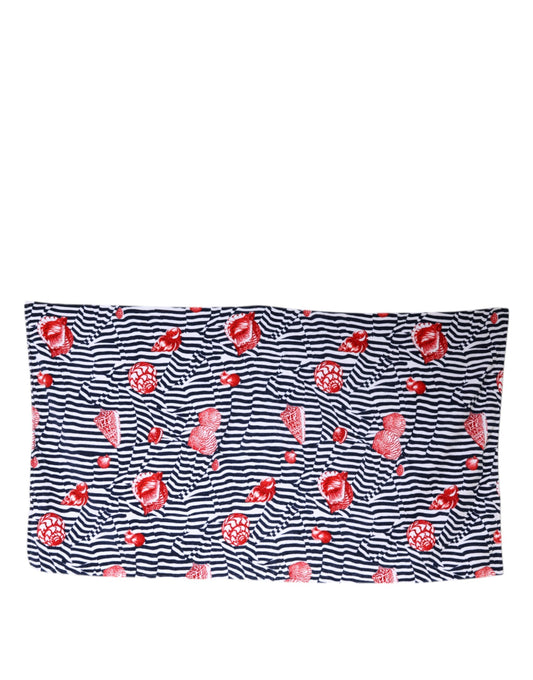 Dolce & Gabbana Multicolor Stripes Seashells Beach Towel - ClickThatClicks 