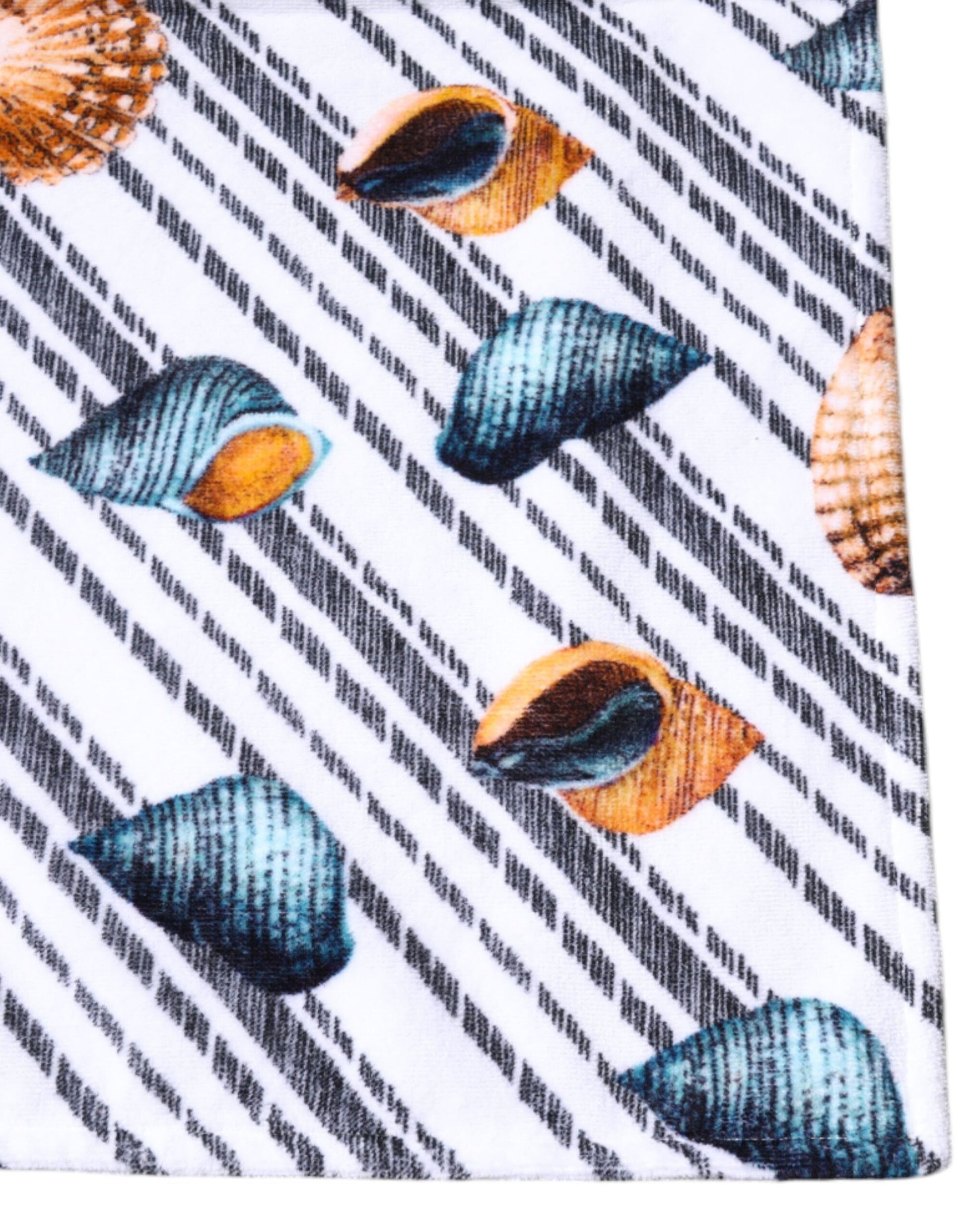 Dolce & Gabbana Multicolor Stripes Seashells Beach Towel - ClickThatClicks 