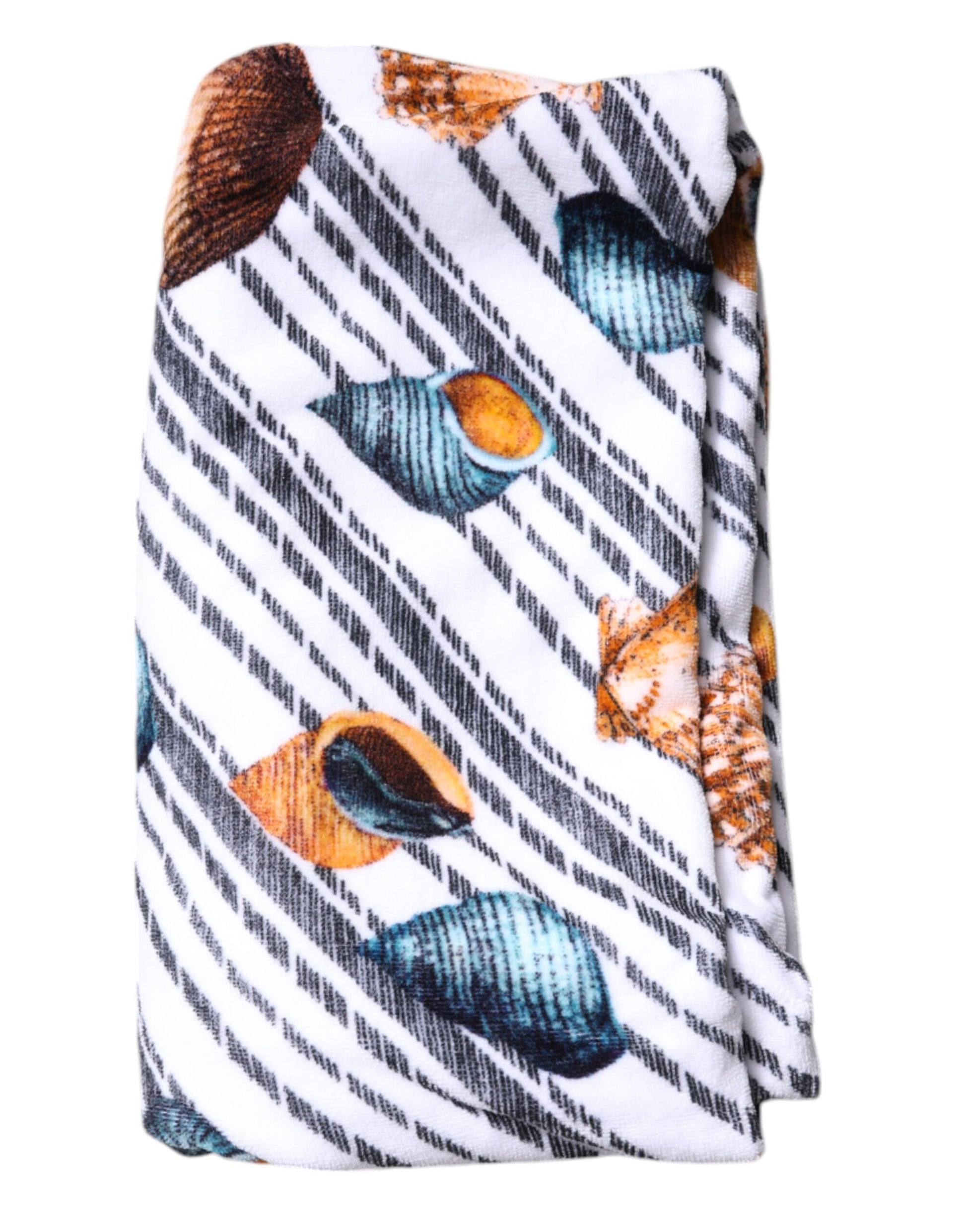 Dolce & Gabbana Multicolor Stripes Seashells Beach Towel - ClickThatClicks 