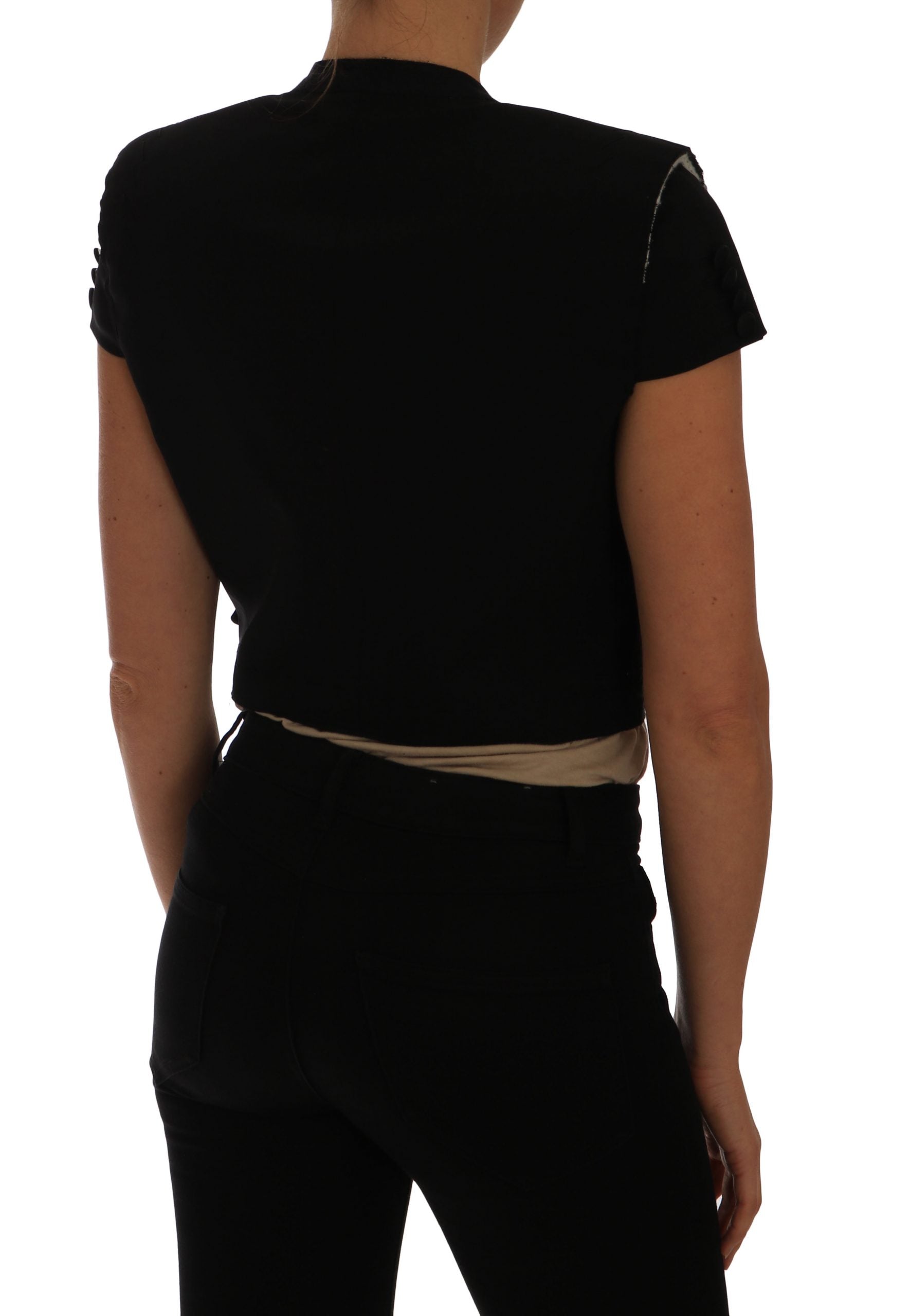 Dolce & Gabbana Black Short Croped Blazer Jacket - ClickThatClicks 