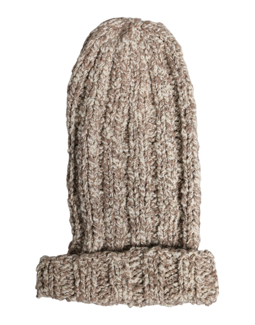 Dolce & Gabbana Beige Wool Knitted Ski Mask Balaclava Hat - ClickThatClicks 