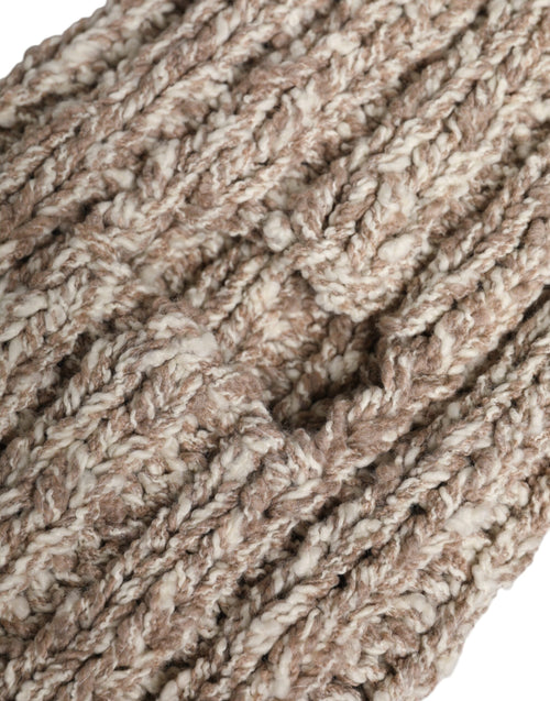Dolce & Gabbana Beige Wool Knitted Ski Mask Balaclava Hat - ClickThatClicks 