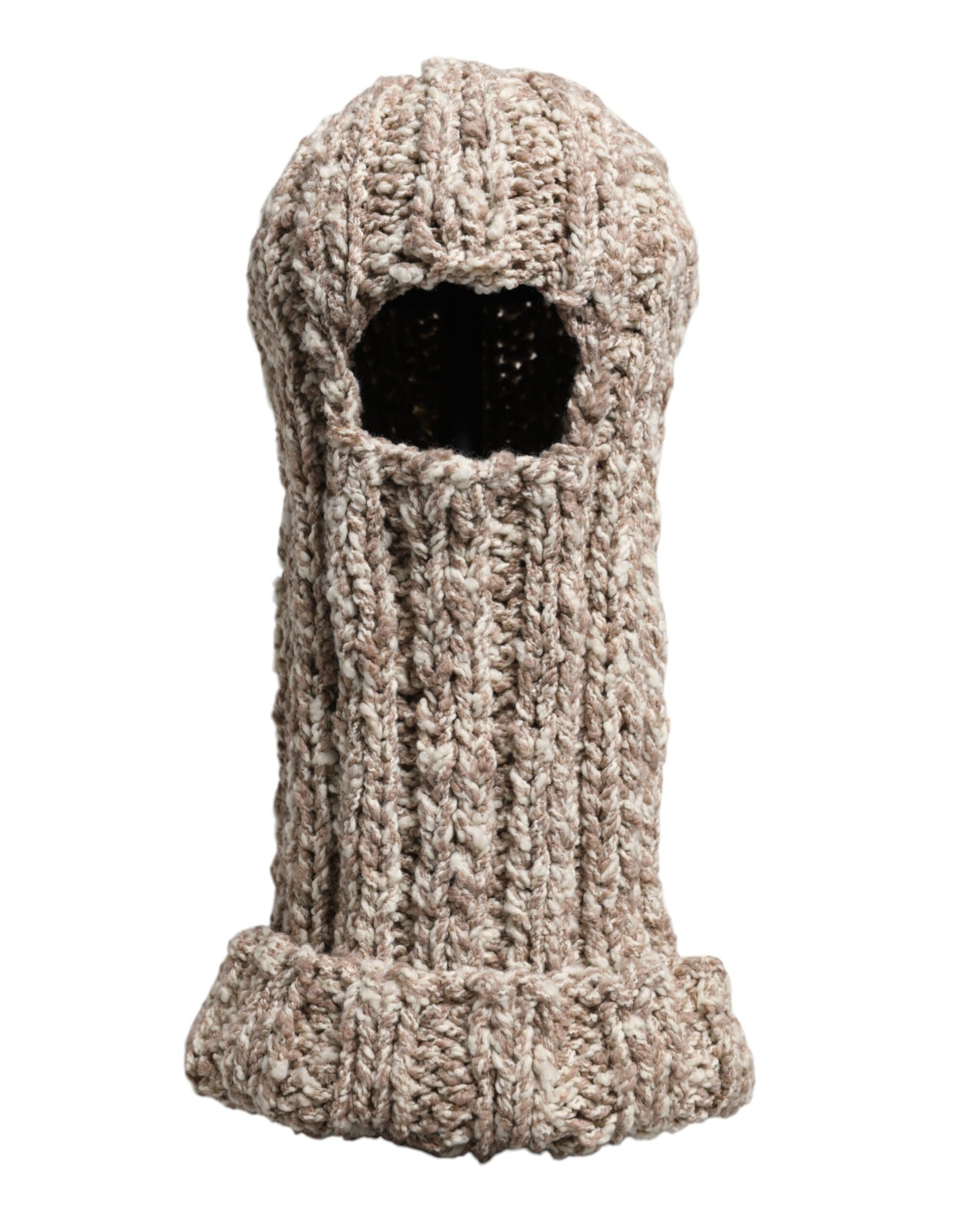 Dolce & Gabbana Beige Wool Knitted Ski Mask Balaclava Hat - ClickThatClicks 