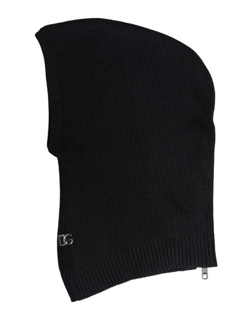 Dolce & Gabbana Black Wool Whole Head Wrap Balaclava Hat - ClickThatClicks 