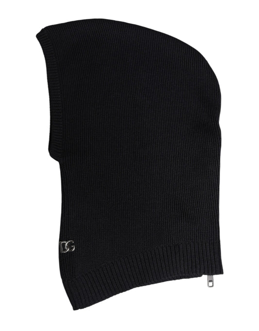 Dolce & Gabbana Black Wool Whole Head Wrap Balaclava Hat - ClickThatClicks 