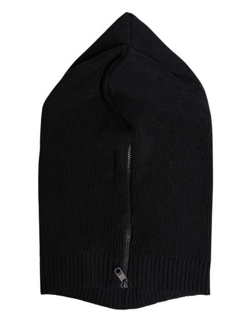 Dolce & Gabbana Black Wool Whole Head Wrap Balaclava Hat - ClickThatClicks 