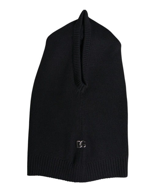 Dolce & Gabbana Black Wool Whole Head Wrap Balaclava Hat - ClickThatClicks 